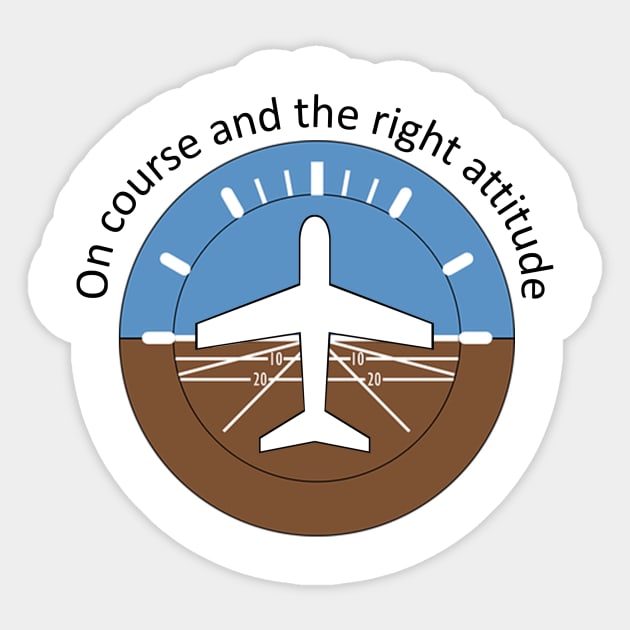 On Course Right Attitude Sticker by juliascornershop